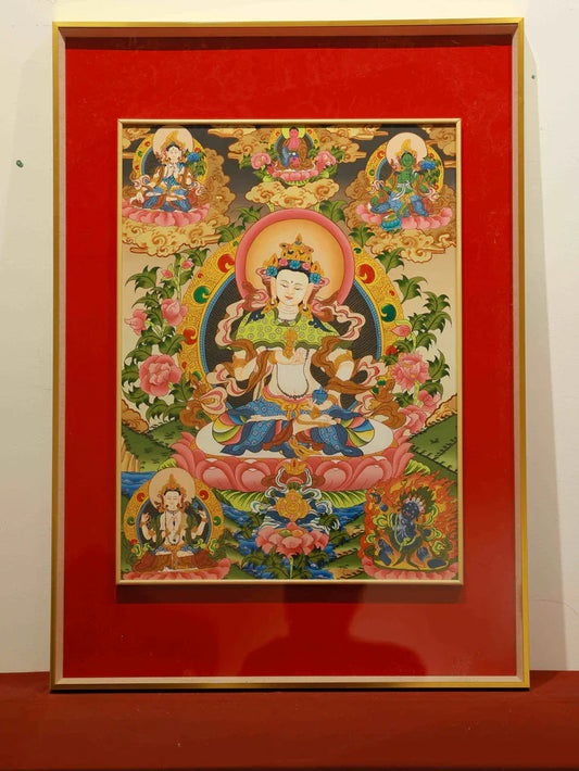 Hand-Painted Cundi Bodhisattva Thangka