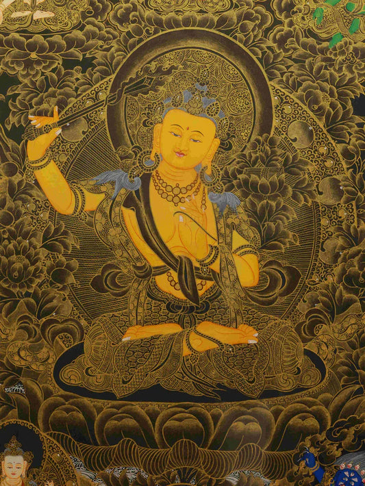 The "Wisdom Ceiling" of Tibetan Black-Gold Thangkas