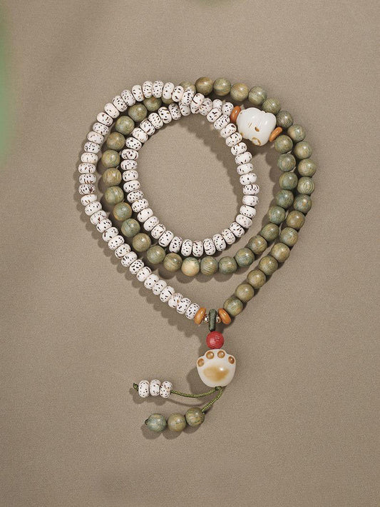 Tibetan-Buddhist Handcrafted Green Sandalwood Bodhi Bracelet