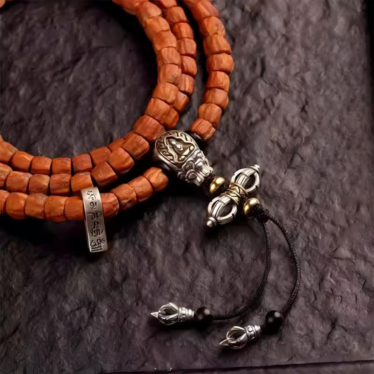 Tibetan-Buddhist Silver Mantra Clip: Handmade Jewelry Tibetan Buddhist Jewelry