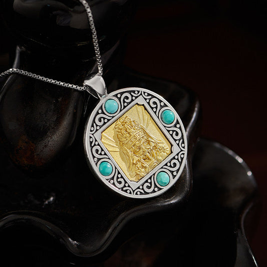 tibetan-buddhist Blue Jade Wushi Pendant Jewelry Tibetan Buddhist Jewelry