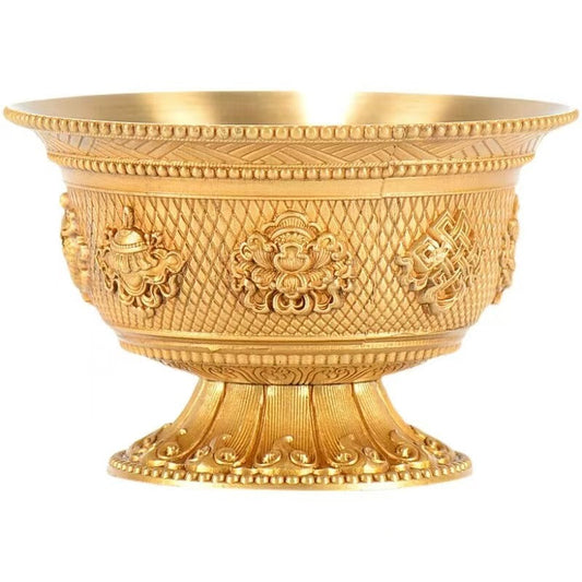 tibetan-buddhist Pure Brass Offering Bowls: Buddhist items Tibetan Buddhist Ritual Object
