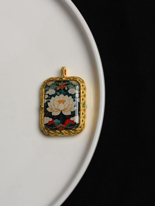 Handcrafted Tibetan Buddhist Yellow Dzambhala Pendant, Jewelry