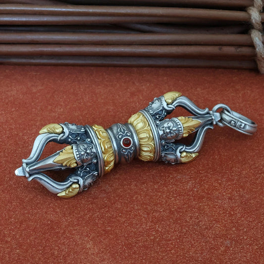 Silver Vajra Axe Pendant Tibetan Buddhist Jewelry