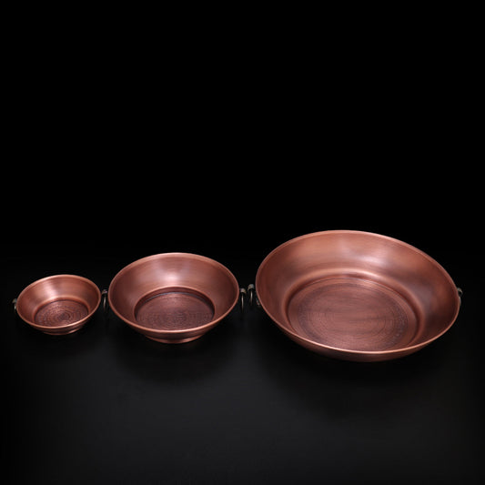 tibetan-buddhist Handmade Purple Copper Smoke Offering Plate Art
