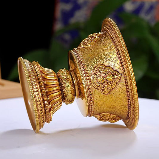 tibetan-buddhist Copper Offering Tibetan Buddhist Ritual Object