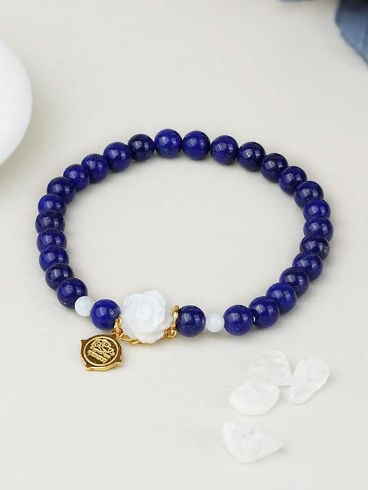 tibetan-buddhist Lapis Shell Carved Bracelet | Jewelry Art Culture