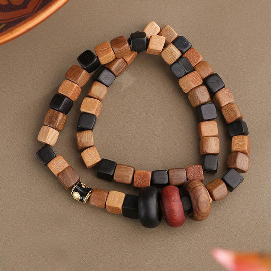 Tibetan-Buddhist White Sandalwood Wrap Bracelet - Handmade Jewelry Art