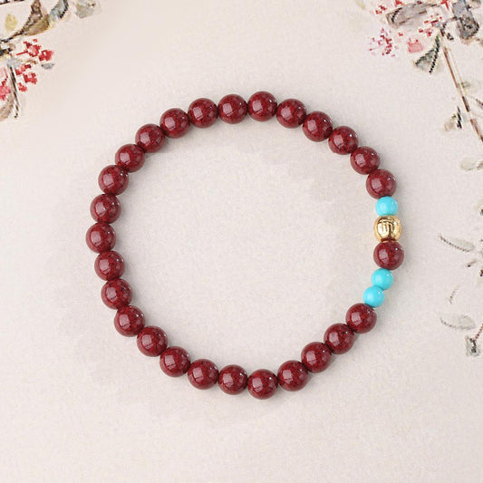 Tibetan-buddhist Cinnabar Glass Bracelet | Jewelry Art Cultur