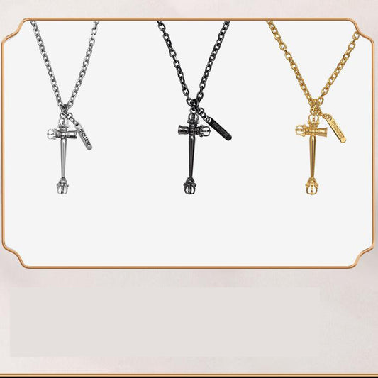 Tibetan-Buddhist “Wisdom & Power” Necklace – Handmade Alloy Jewelry in Silver, Gold & Gunmetal