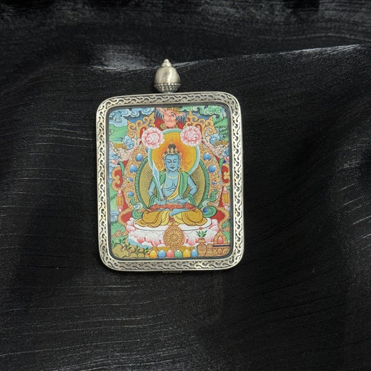 4x5cm Menri Akasagarbha Buddhist Pendant: The Bodhisattva of Treasury and Tibetan Buddhist Jewelry