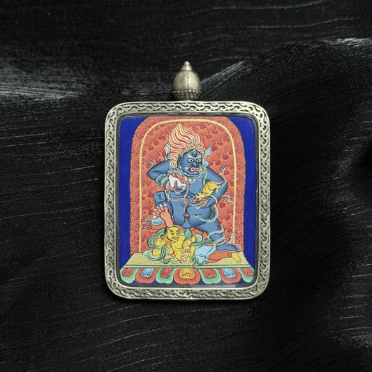 4x5cm Chigung Black Jambhala Buddhist Pendant: The Wealth Deity of Immediate Tibetan Buddhist Jewelry