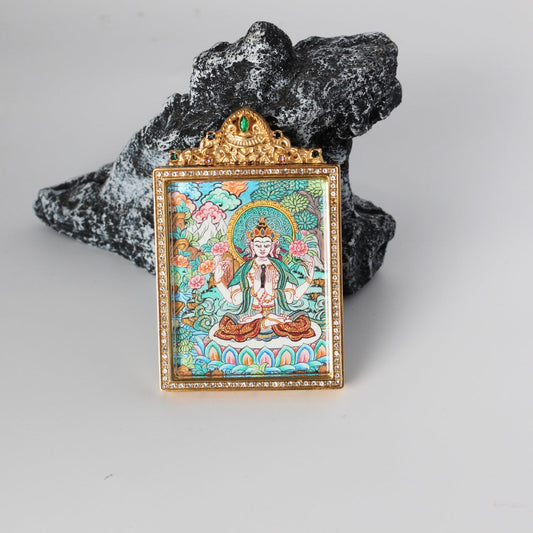 4x5cm Nepal Premium Four-Armed Avalokiteshvara Buddhist Pendant: The Embodiment of Great Tibetan Buddhist Jewelry