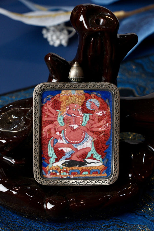 4×5cm Tibetan Ganesha (Elephant-Faced Wealth Deity) Buddhist Pendant: A Collectible Tibetan Buddhist Jewelry