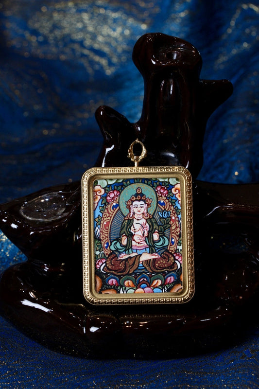 Mahasthamaprapta Bodhisattva Buddhist Pendant | Nepalese Handmade Tibetan Buddhist Gau Tibetan Buddhist Jewelry