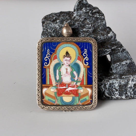 4x5cm Vajrasattva Tibet Chigang Buddhist Pendant: The Primordial Buddha of Tibetan Buddhist Jewelry