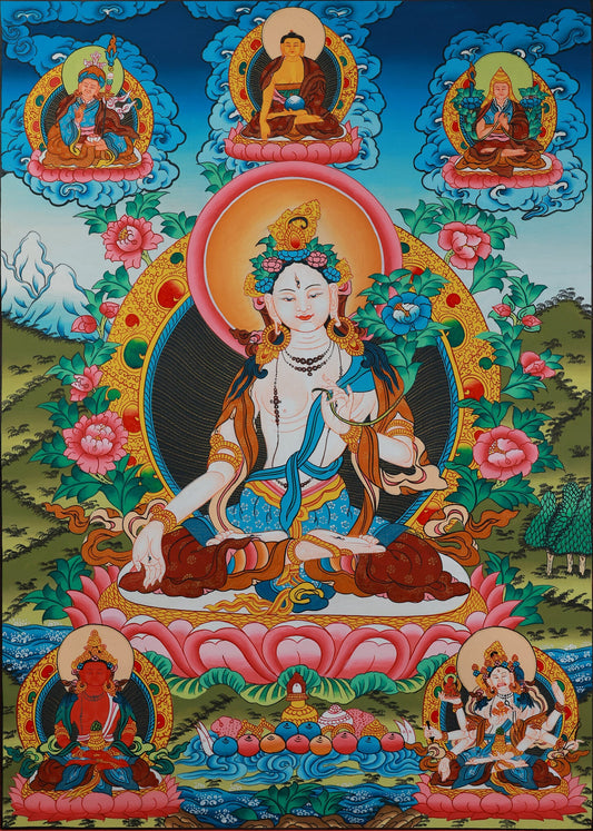 Nepali Hand-Painted White Tara Thangka: A Deep Dive Into Tibetan Buddhist Symbolism & Artistry