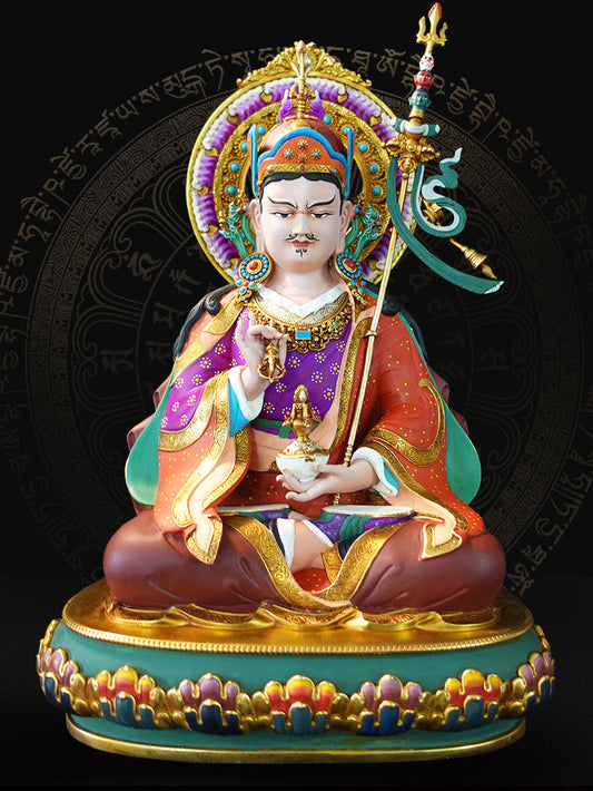 tibetan-buddhist Padmasambhava brass statue Tibetan Buddhist Art hand-painted Buddhist Art