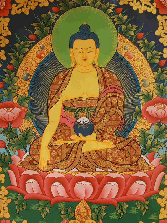 Hand-Painted Thangka: "Gautama Buddha’s Enlightenment" – The Beauty of Awakening in Tibetan Art’s Thousand-Year Legacy