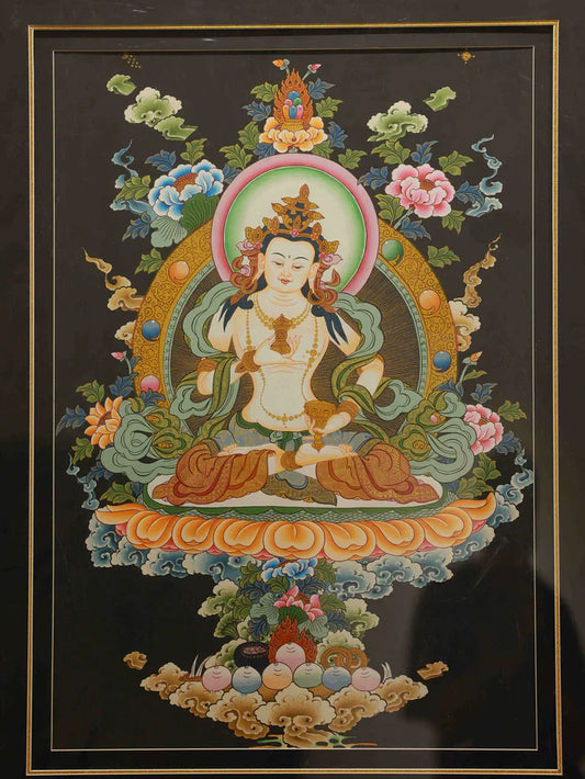 White-Form Vajrasattva Hand-Painted Thangka