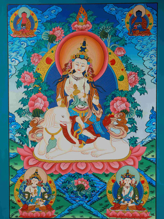 This Hand-Painted Samantabhadra Thangka