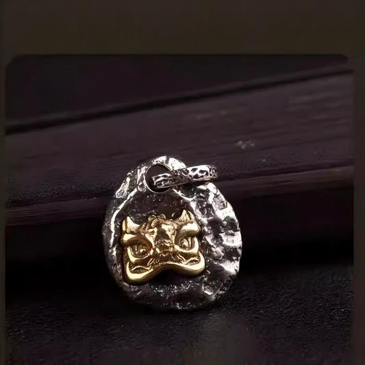 Tibetan Buddhist Jewelry Culture inspired Lion Dance stone pendant, a creative piece of Jewelry art in Guochao style.