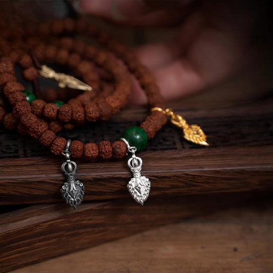 Tibetan-Buddhist Jewelry Culture handmade sterling silver Manjushri sword pendant, a sacred Jewelry art piece for wisdom.