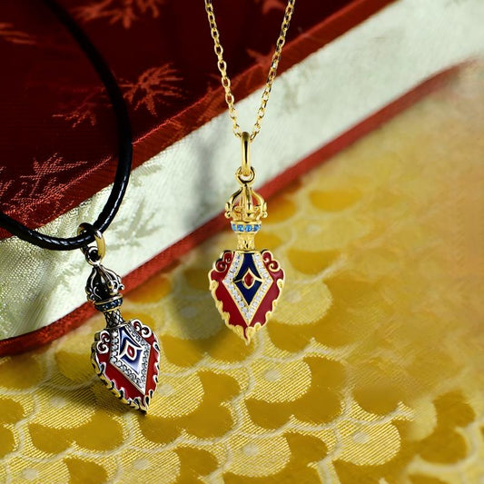 Tibetan Buddhist Jewelry Culture: A handmade sterling silver Five Wisdom Sword pendant, showcasing sacred Buddhist jewelry art and Manjushri's symbols.