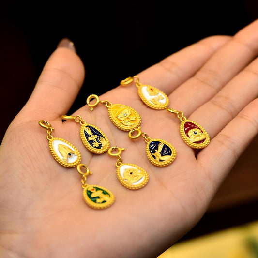 Tibetan Buddhist Jewelry Culture: A handmade silver gilded amulet pendant accessory for mala beads, showcasing sacred Buddhist jewelry art.