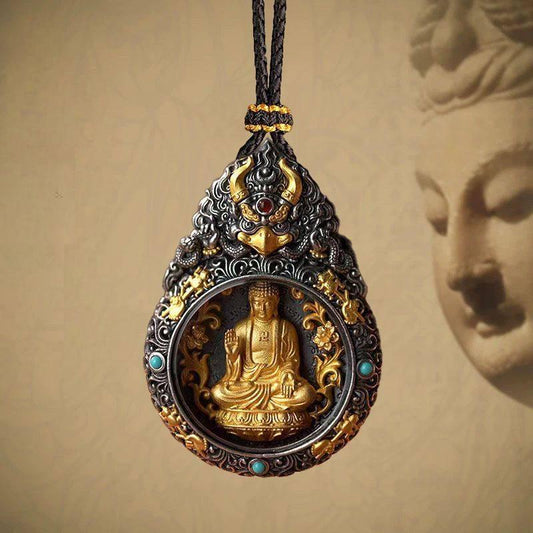 Handcrafted Tibetan-style copper Garuda Bodhisattva pendant, unisex necklace suitable for all zodiac signs, vintage ethnic style, Tibetan Buddhist Jewelry Culture Jewelry art