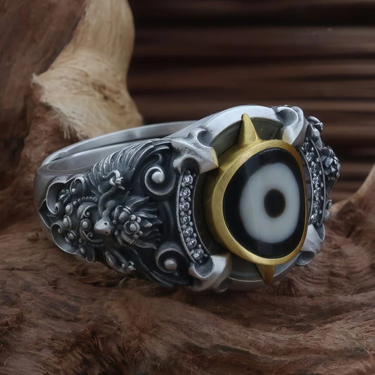 Handmade 925 silver Garuda ring, a symbol of supreme power in Tibetan Buddhist Jewelry Culture and jewelry art.