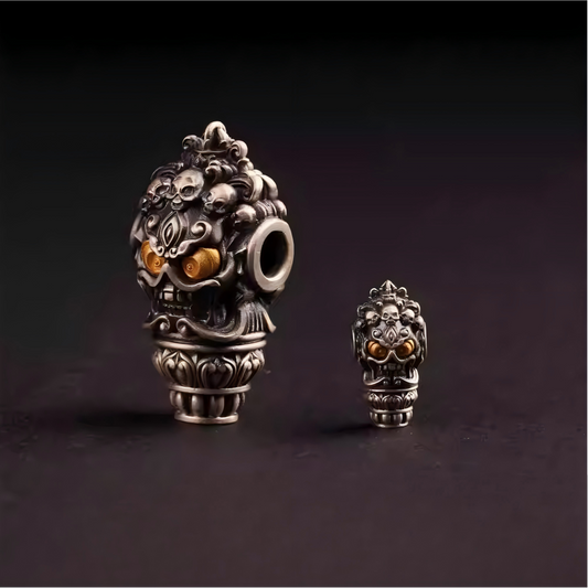tibetan-buddhist Handcrafted Gold Plated Silver Three-Way Beads