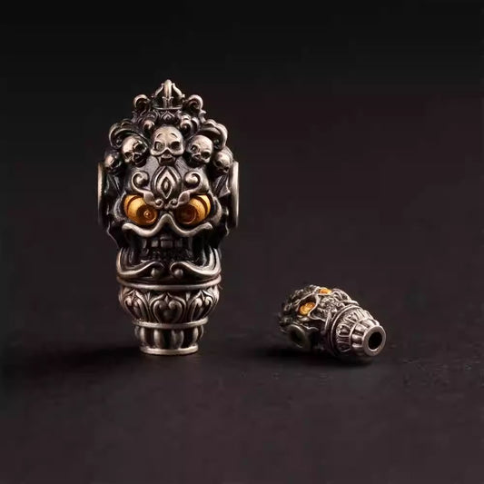 tibetan-buddhist Handcrafted Gold Plated Silver Three-Way Beads