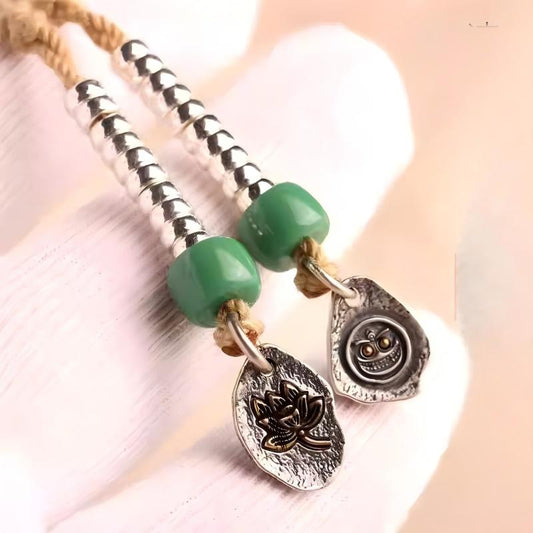 Handcrafted Tibetan mini silver beads for DIY bracelets, featuring star and moon spacers, perfect for spiritual and ethnic-inspired jewelry.