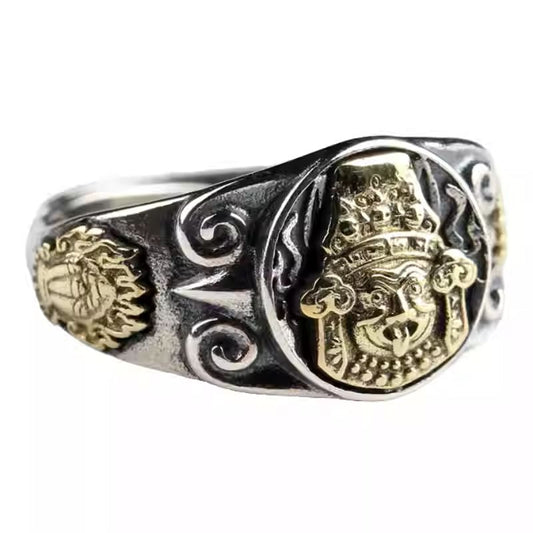 tibetan-buddhist Silver Zakiram Yellow Godzha Ring Jewelry art