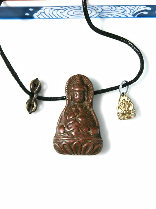 Handcrafted Lotus Master statue with Vajra and Mani Jewel, made from Lima Copper, symbolizing wisdom, protection, and spiritual power in Tibetan Buddhist Jewelry Art.