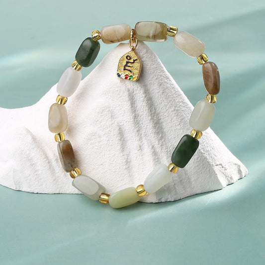 Tibetan Buddhist Jewelry Culture Mala Beads Handmade Hetian Jade Spiritual Jewelry Art