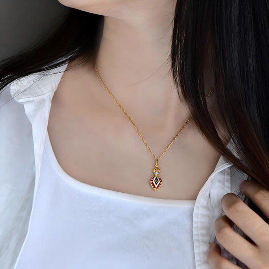 Tibetan Buddhist Jewelry Culture: Sacred silver protection pendant featuring the Five Wisdom Sword, a unique fusion of protective amulet and Buddhist art.