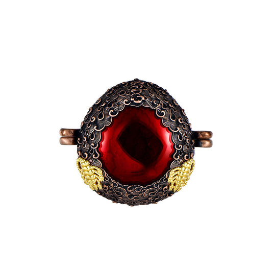 Tibetan Buddhist Jewelry Culture: Sacred scorpion gau box featuring wrathful symbolism, a unique fusion of protective amulet and Buddhist art.