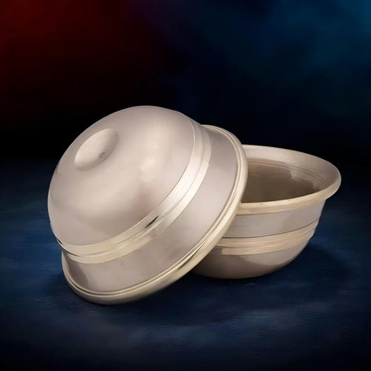 Exquisite Buddhist sacrificial items art featuring a Nepal-style pure copper water cup, reflecting the profound craftsmanship of Tibetan Buddhist sacrificial implements culture.