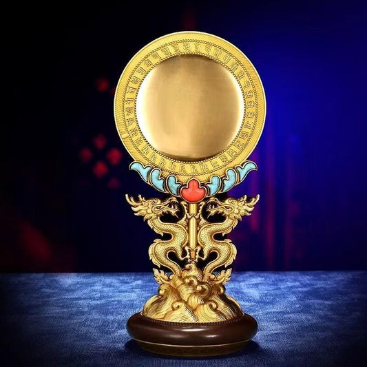 An authentic piece of Tibetan Buddhist sacrificial implements culture, this Cundi Buddha Mirror (Zhunti Mirror) is meticulously handcrafted for sacred purification rituals.