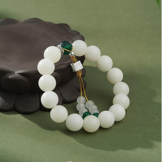 Sacred Bodhi Prayer Beads with copper details and lapis lazuli inlay. This jewelry culture creation represents authentic Tibetan Buddhist spiritual traditions.