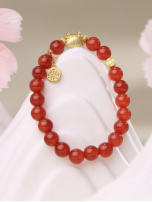 Agate meditation mala with traditional Tibetan silver and copper ornaments. Handmade using ancient Buddhist jewelry culture techniques for daily spiritual practice.