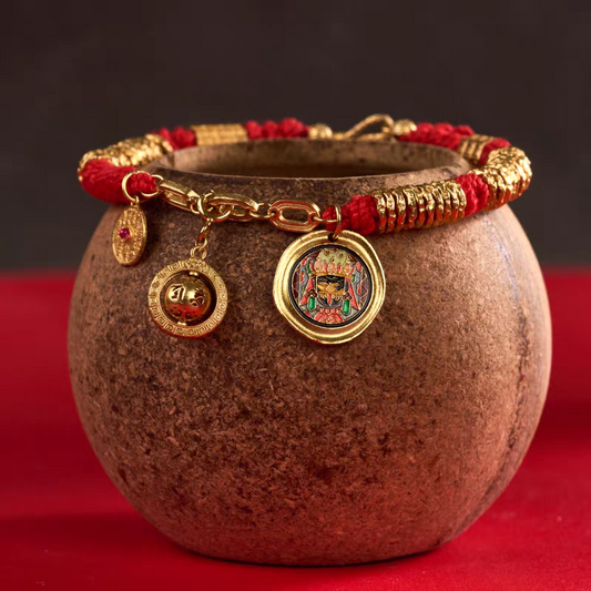 Handmade Tibetan Six-Syllable Mantra wrap bracelet, crafted in authentic Tibetan Buddhist jewelry culture and artisan jewelry art.