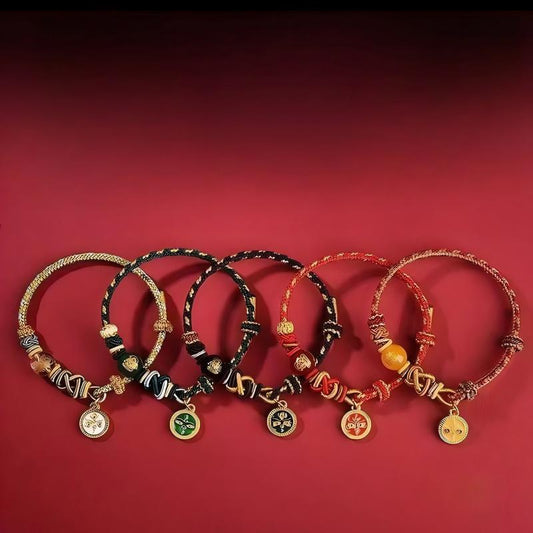 Tibetan Buddhist zodiac guardian red cord wealth bracelet
