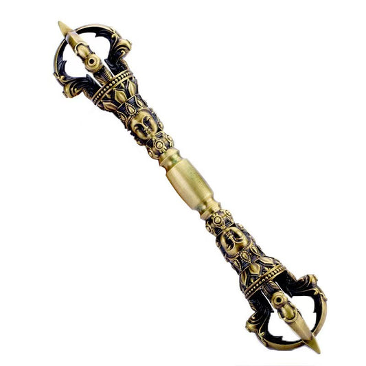Handcrafted Brass Five-Prong Vajra, representing Tibetan Buddhist ritual culture. A powerful symbol of protection and wisdom for your spiritual practice or home decor