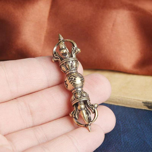 Tibetan-Buddhist Handcrafted Brass Four-Pronged Vajra