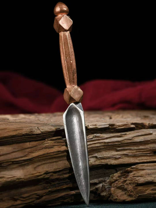 Handcrafted Brass Tian Tie Vajra Phurba, a Tibetan Buddhist ritual tool designed for meditation, protection, and spiritual purification. Perfect for altars and rituals.