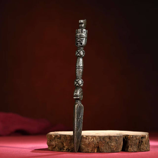 Handcrafted Brass Tian Tie Vajra, a sacred Tibetan Buddhist ritual tool, perfect for meditation and altar display. Symbolizing spiritual protection and power.