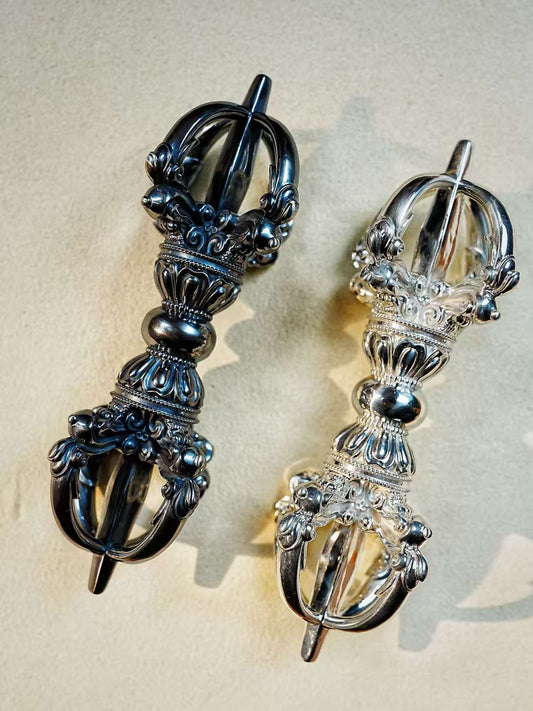 Handcrafted Brass Vajra, representing Tibetan Buddhist ritual implements culture. A sacred tool symbolizing spiritual power, protection, and wisdom, perfect for altars and meditation spaces